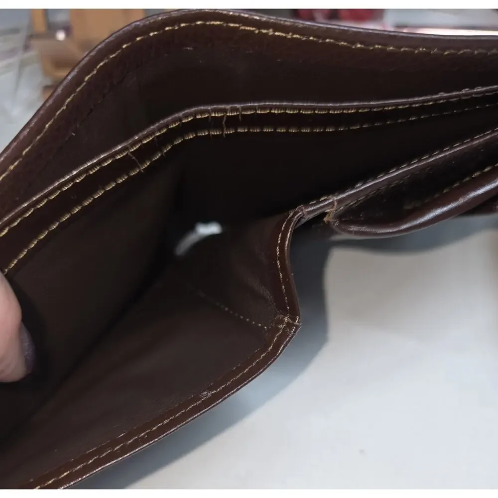 Comme Ca Ism Men's Vintage Brown Leather Wallet, New With Box